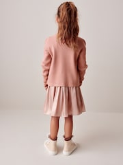 Mink Brown Ribbed V-Neck Cardigan (3-16yrs) - Image 3 of 7