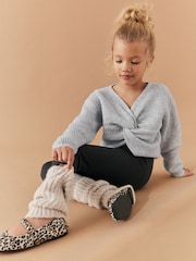 Grey Knitted Twist Front Jumper (5-16yrs) - Image 4 of 7
