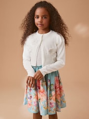 Ecru Sequin Flower Shrug Cardigan (3mths-16yrs) - Image 1 of 7
