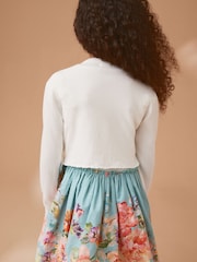 Ecru Sequin Flower Shrug Cardigan (3mths-16yrs) - Image 3 of 7