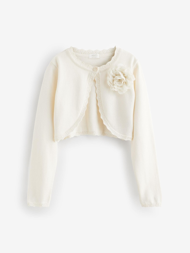 Ecru - Corsage Occassion Kurze Strickjacken Cardigan (12Monate bis16Jahre) - Bild 1 von 1