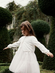 Ecru - Pointelle Occassion Cardigan (3-16yrs) - Image 3 of 9