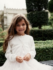 Ecru - Pointelle Occassion Cardigan (3-16yrs) - Image 4 of 9