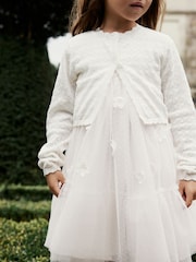Ecru - Pointelle Occassion Cardigan (3-16yrs) - Image 5 of 9