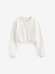 Ecru - Pointelle Occassion Cardigan (3-16yrs) - Image 6 of 9