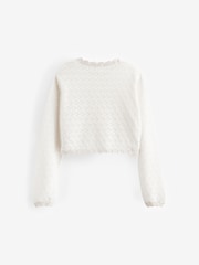 Ecru - Pointelle Occassion Cardigan (3-16yrs) - Image 7 of 9