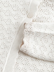 Ecru - Pointelle Occassion Cardigan (3-16yrs) - Image 8 of 9