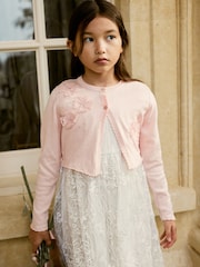 Pink Sequin Flower Shrug Cardigan (3mths-16yrs) - Image 2 of 6