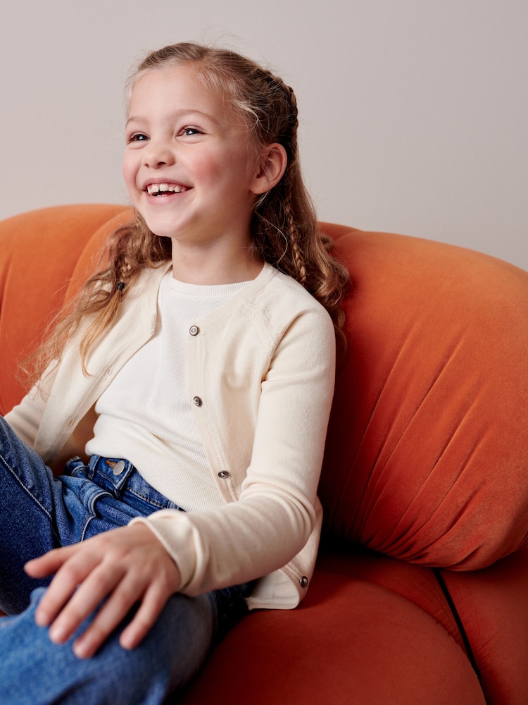 Ecru Cream Button-Up Cardigan (3-16yrs) - Image 1 of 8
