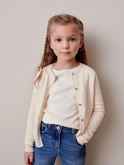 Ecru Cream Button-Up Cardigan (3-16yrs) - Image 3 of 8