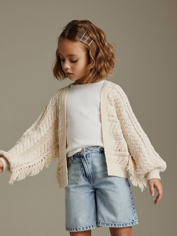 بيج فاتح - Tassle Cardigan (3-16yrs) - صورة 1 من 7 بيج فاتح - Tassle Cardigan (3-16yrs) - صورة 1 من 7