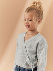Grey Ballet Style Wrap Front Tie Jumper (3-16yrs) - Image 3 of 8