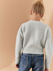 Grey Ballet Style Wrap Front Tie Jumper (3-16yrs) - Image 4 of 8
