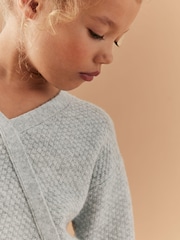 Grey Ballet Style Wrap Front Tie Jumper (3-16yrs) - Image 5 of 8