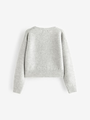 Grey Ballet Style Wrap Front Tie Jumper (3-16yrs) - Image 7 of 8