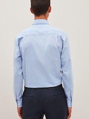 Light Blue Regular Fit Easy Care Single Cuff Oxford Shirt - Image 3 of 9