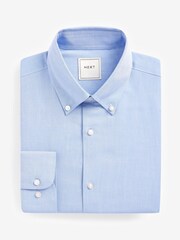 Light Blue Regular Fit Easy Care Single Cuff Oxford Shirt - Image 7 of 9