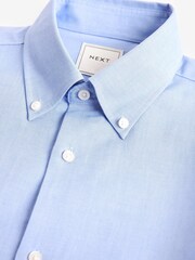 Light Blue Regular Fit Easy Care Single Cuff Oxford Shirt - Image 9 of 9