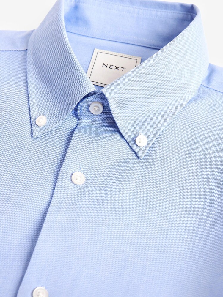 Light Blue Regular Fit Easy Care Single Cuff Oxford Shirt - Image 9 of 9