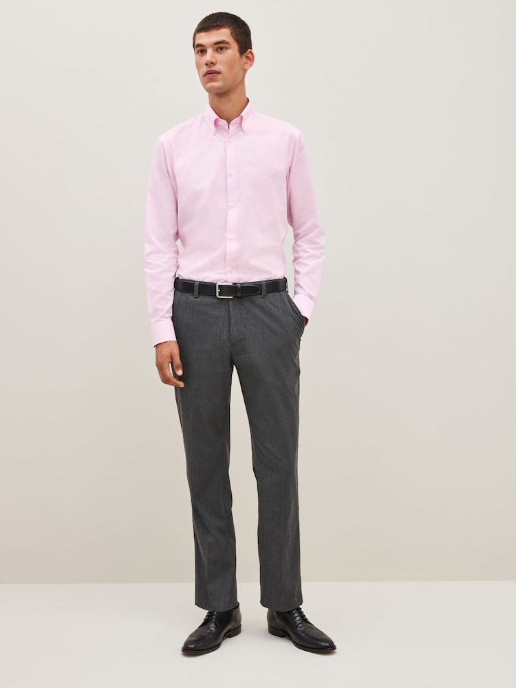Rose clair - Ajustement régulier - Chemise Oxford à manchette simple facile d’entretien - Image 2 de 8
