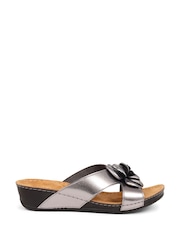 Pavers Silver Pavers Embellished Mule Sandals - Image 1 of 5