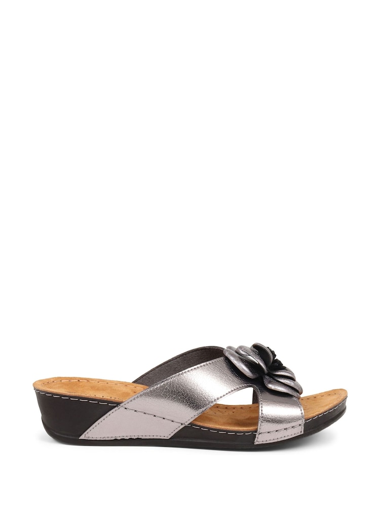 Pavers Silver Pavers Embellished Mule Sandals - Image 1 of 5 Pavers Silver Pavers Embellished Mule Sandals - Image 1 of 5