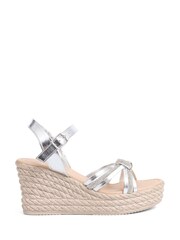 Pavers Silver Strappy Wedge Sandals - Image 1 of 5