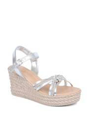 Pavers Silver Strappy Wedge Sandals - Image 2 of 5