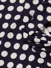 Reiss Navy/White Casey Junior Polka Dot Roll Neck Top - Image 6 of 6