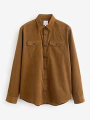 Brown Cord Twin Pocket Western Long Sleeve 100% Cotton Shirt - Image 7 of 9
