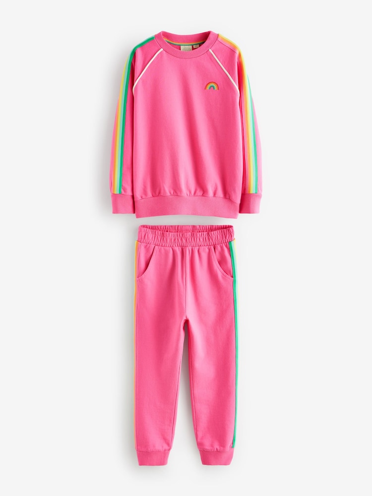 Little Bird by Jools Oliver Pink Sweatshirt and Joggers Set - Image 8 of 13