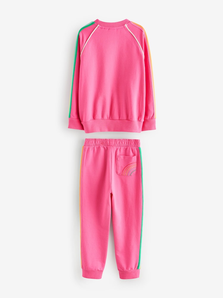 Little Bird by Jools Oliver Pink Sweatshirt and Joggers Set - Image 9 of 13