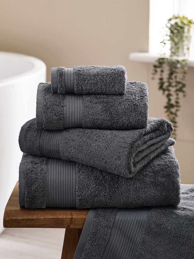 Grey Charcoal Egyptian Cotton Towel - Image 1 of 8