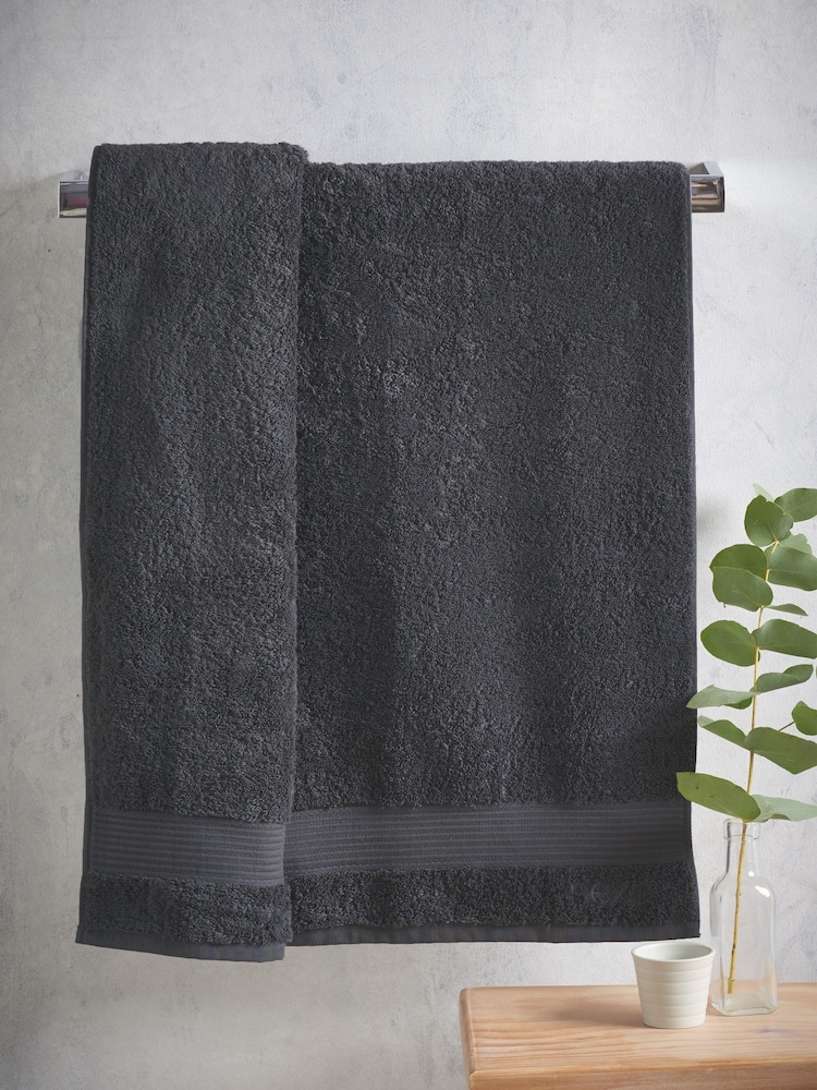 Grey Charcoal Egyptian Cotton Towel - Image 3 of 8