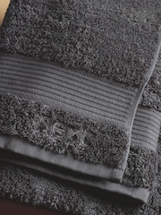 Grey Charcoal Egyptian Cotton Towel - Image 6 of 8