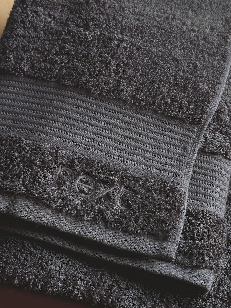 Grey Charcoal Egyptian Cotton Towel - Image 6 of 8
