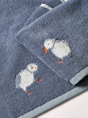 Set of 2 Blue Puffin 100% Cotton Face Cloths - Image 3 of 3