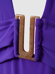 Reiss Purple Isabel Plunge Neck Swimsuit - Image 5 of 5