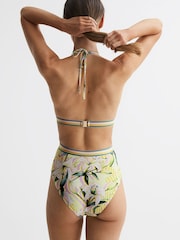 Reiss Yellow Print Hatty Floral Print Cut-Out Swimsuit - Image 4 of 4