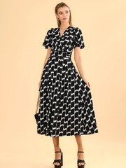 Jolie Moi Black Angel Sleeve Halley Jersey Maxi Dress - Image 1 of 5