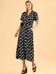 Jolie Moi Black Angel Sleeve Halley Jersey Maxi Dress - Image 4 of 5