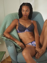 B by Ted Baker Charcoal Floral Satin Tanga Knickers - Image 3 of 7