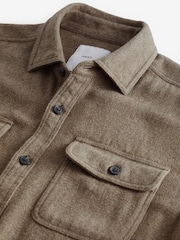 Brown Brushed 100% Cotton Twin Pocket Shacket - Image 6 of 7