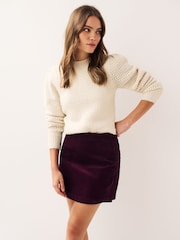 Berry Red Corduroy Mini Skirt - Image 1 of 5