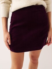 Berry Red Corduroy Mini Skirt - Image 3 of 5