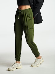 Khaki Green Cargo Jersey Joggers - Image 4 of 7