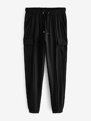 Black Cargo Jersey Joggers - Image 5 of 6
