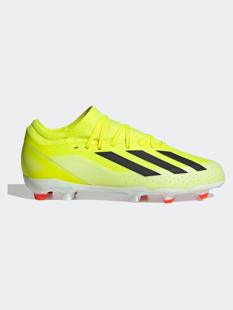 adidas Yellow Football X Crazyfast League Firm Ground Kids Boots - Image 1 of 10