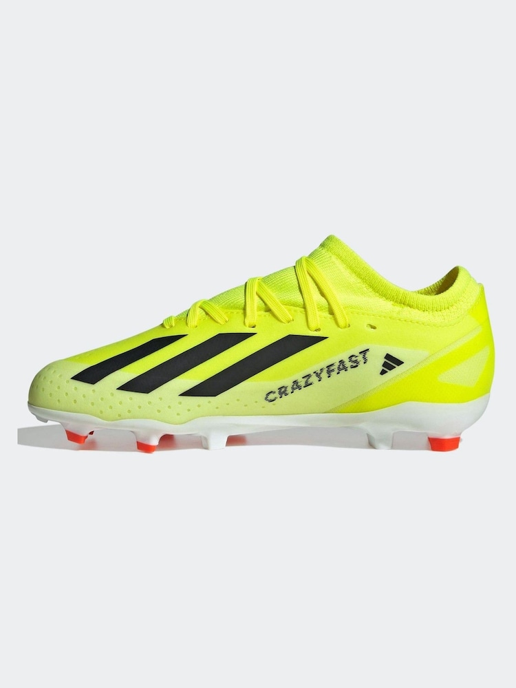 adidas Yellow Football X Crazyfast League Firm Ground Kids Boots - Image 2 of 10