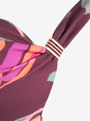 Purple Leaf Padded Shaping Wired Halter Bikini Top - Image 4 of 4